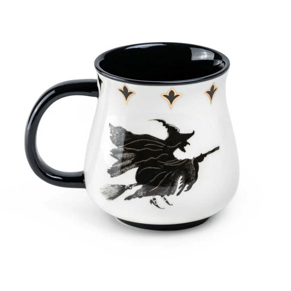 Potter’s Studio Set of Four Halloween Witches Brew Mugs with Flying Witch